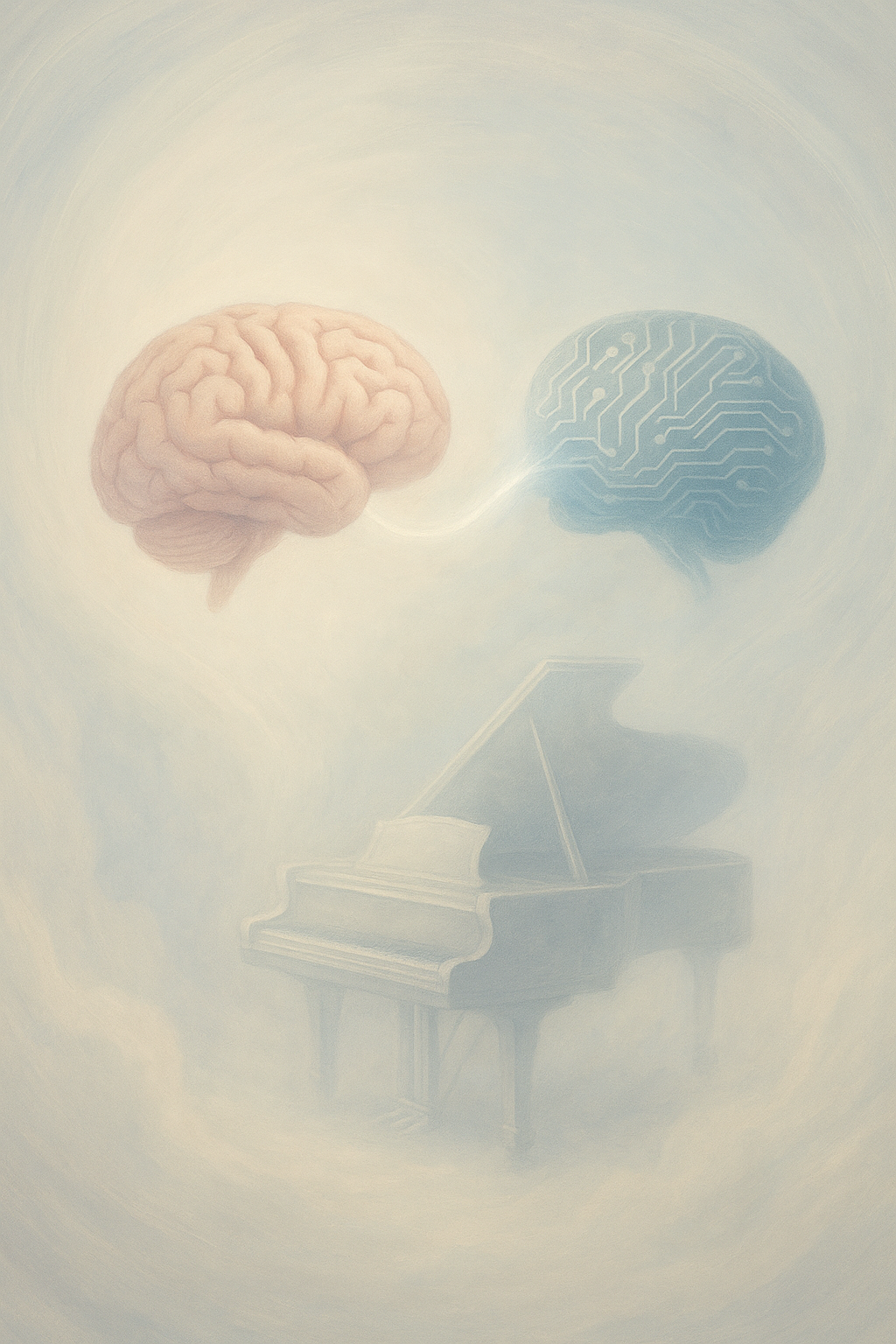 En Nuestro Pensamiento — portada (piano y cuerdas etéreas)